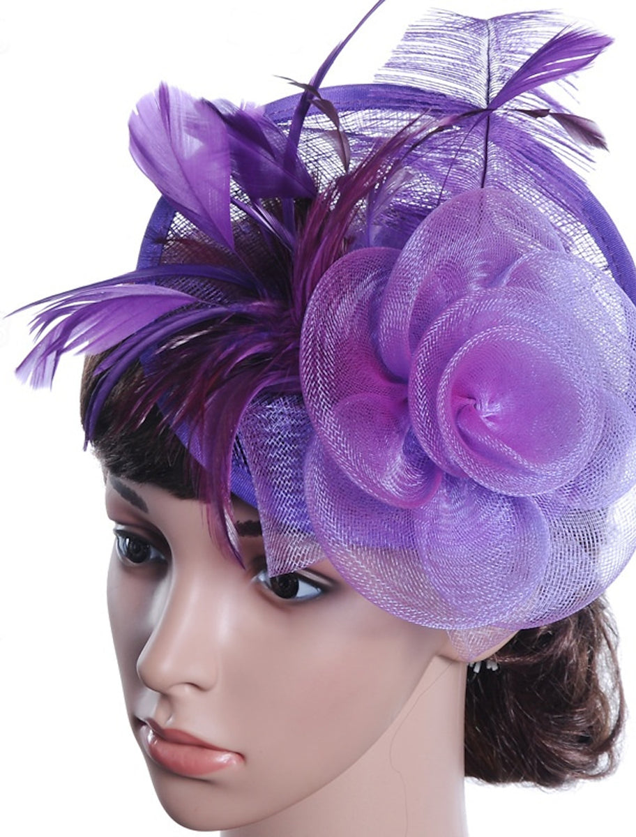 Women's Wedding Party Church Daily Feather Flower Headband Clip/Fascinator - Image 6