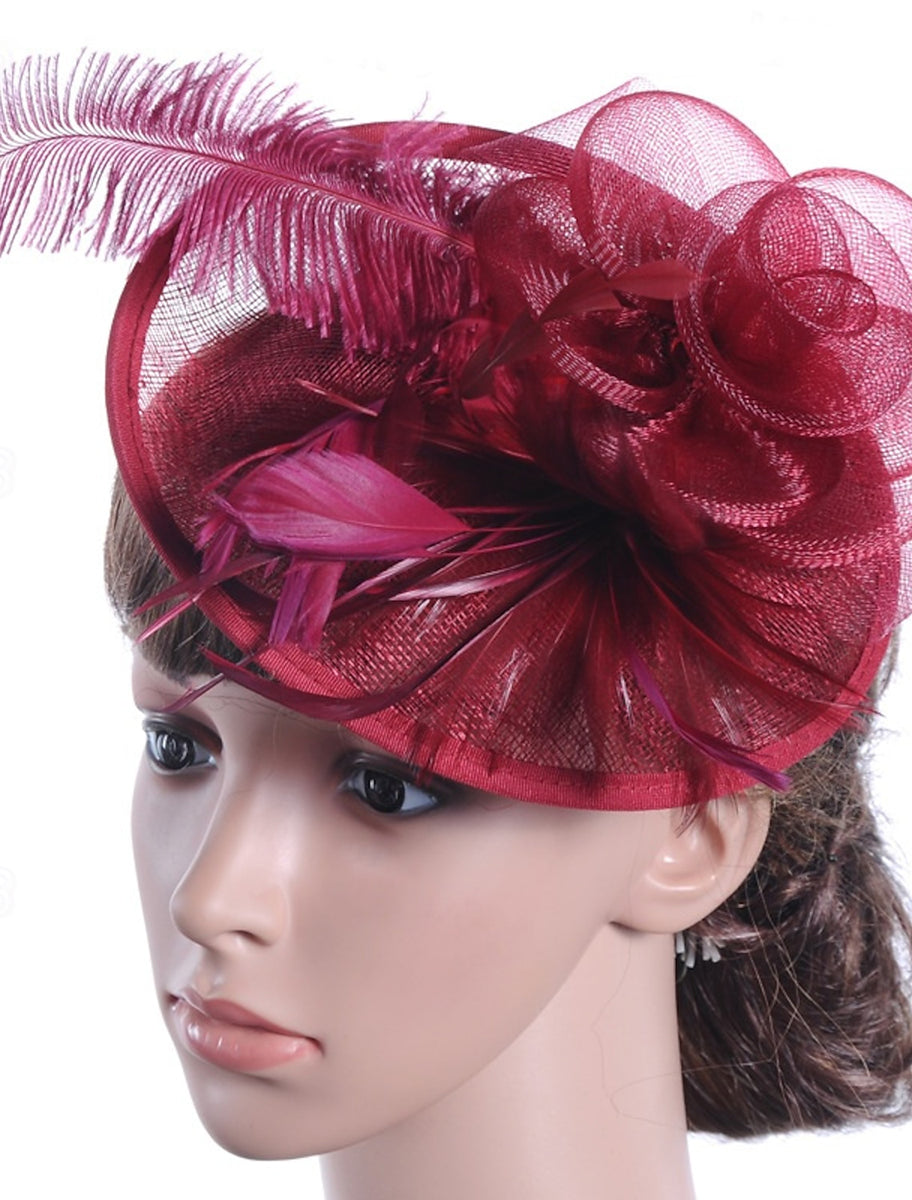 Women's Wedding Party Church Daily Feather Flower Headband Clip/Fascinator - Image 11