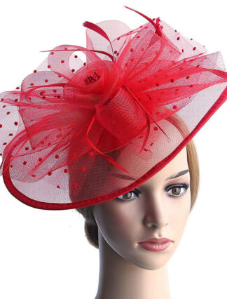 Retro Organza Wedding Party Horse Race Feather Hat/Fascinator With Bow