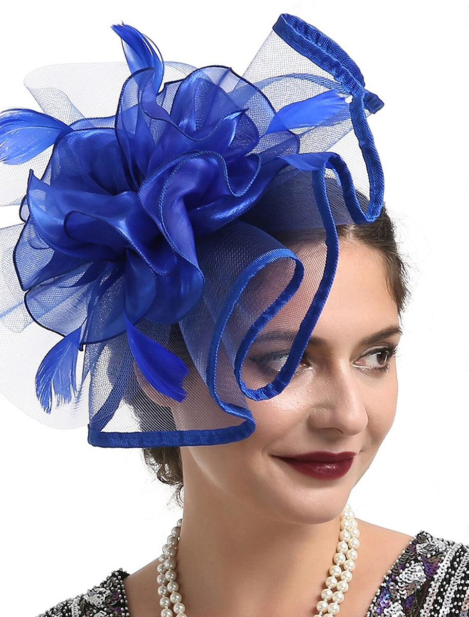 Retro Fascinator Tea Party Ladies Day Feather Minimalist Headpiece/Veil Hat - Image 2