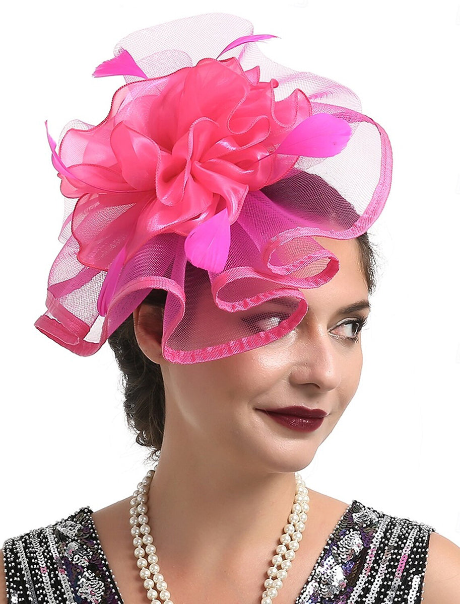 Retro Fascinator Tea Party Ladies Day Feather Minimalist Headpiece/Veil Hat - Image 3