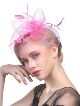 Women's Organza Fedora Hat Tea Party Horse Race Pure Color Headpiece/Veil Hat With Feather