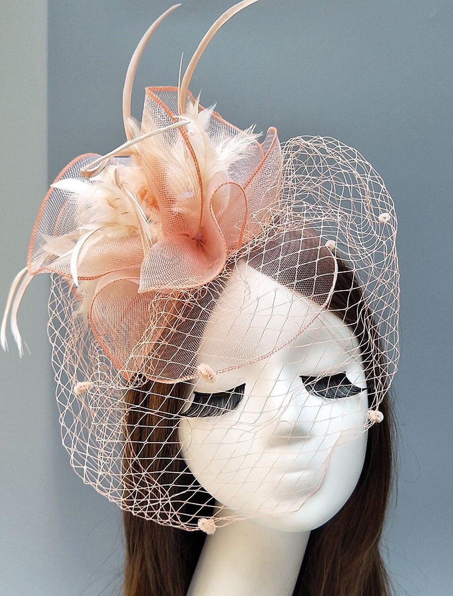 Women's Vintage Kentucky Derby Hat Flower Feather Wedding Headpiece/Headwear - Image 5