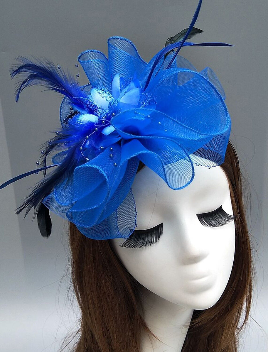 Women's Net Ladies Day Horse Race Flower Wedding Headpiece/Headwear With Feather - Image 13