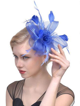 Women's Fedora Hat Veil Wedding Party Flower Feather Vintage Fascinator/Headband