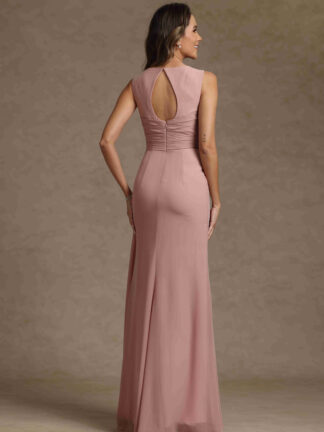 Sheath/Column Crew Nevk Sleeveless Mother of the Bride Dresses with Sash