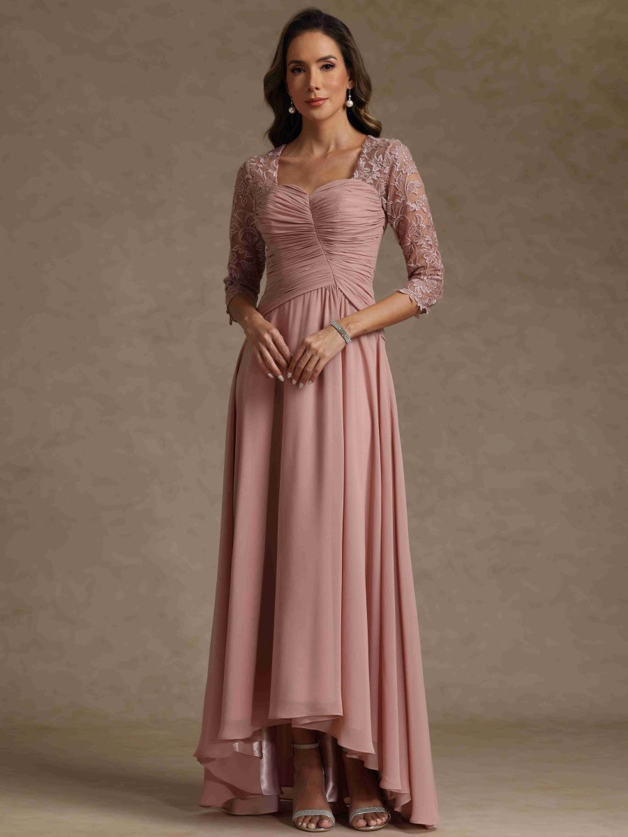 A-Line/Princess Sweetheart Half Sleeves Mother of the Bride Dresses With Lace