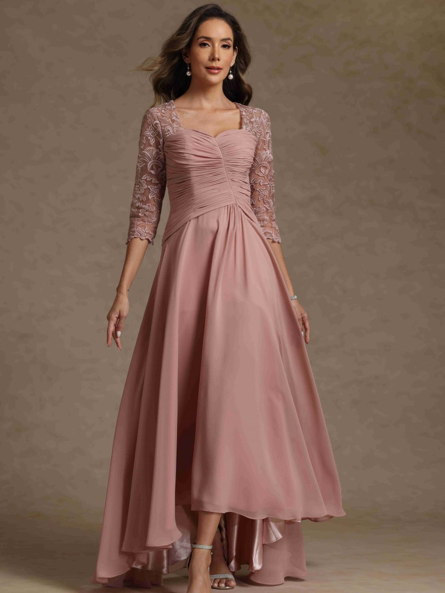 A-Line/Princess Sweetheart Half Sleeves Mother of the Bride Dresses With Lace - 이미지 4