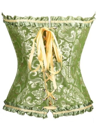 Women‘s Hook & Eye Tummy Control Push Up Jacquard Overbust Corsets for Wedding Party Birthday