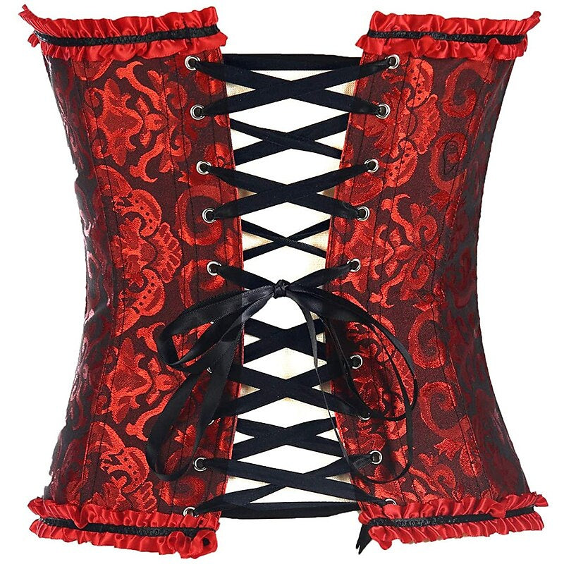 Women‘s Tummy Control Overbust  Jacquard Abstract Flower Hook & Eye Corsets for Wedding Party Birthday - Image 10