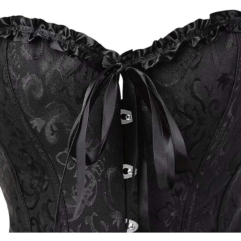 Women‘s Tummy Control Overbust  Jacquard Abstract Flower Hook & Eye Corsets for Wedding Party Birthday - Image 13
