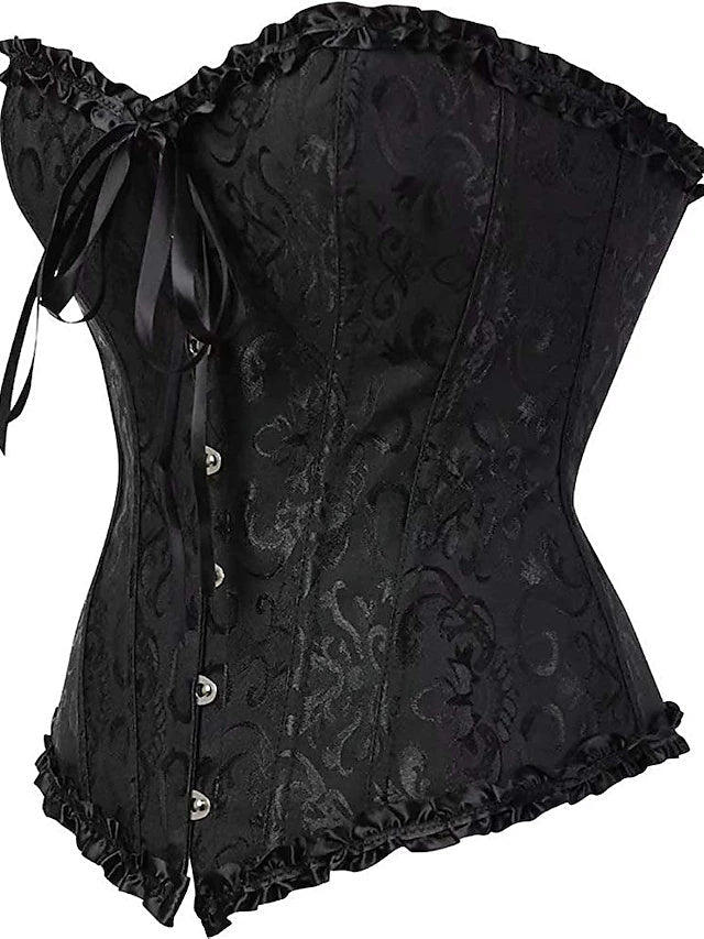 Women‘s Tummy Control Overbust  Jacquard Abstract Flower Hook & Eye Corsets for Wedding Party Birthday - Image 12