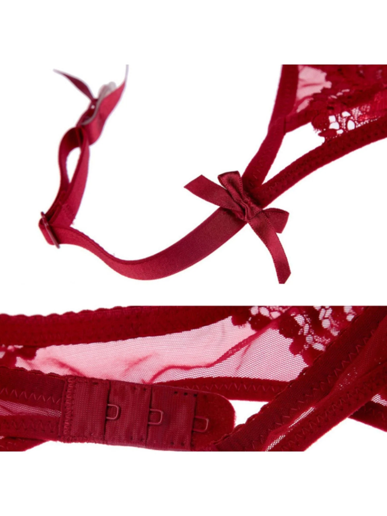 Sexy Lace Mesh Breathable Garter Stockings Polyester Panty - 画像 (5)