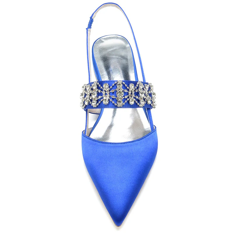 Women's Wedding Shoes Delicate Crystal-encrusted Pointed Toe Buckle Bridal Shoes - Image 3