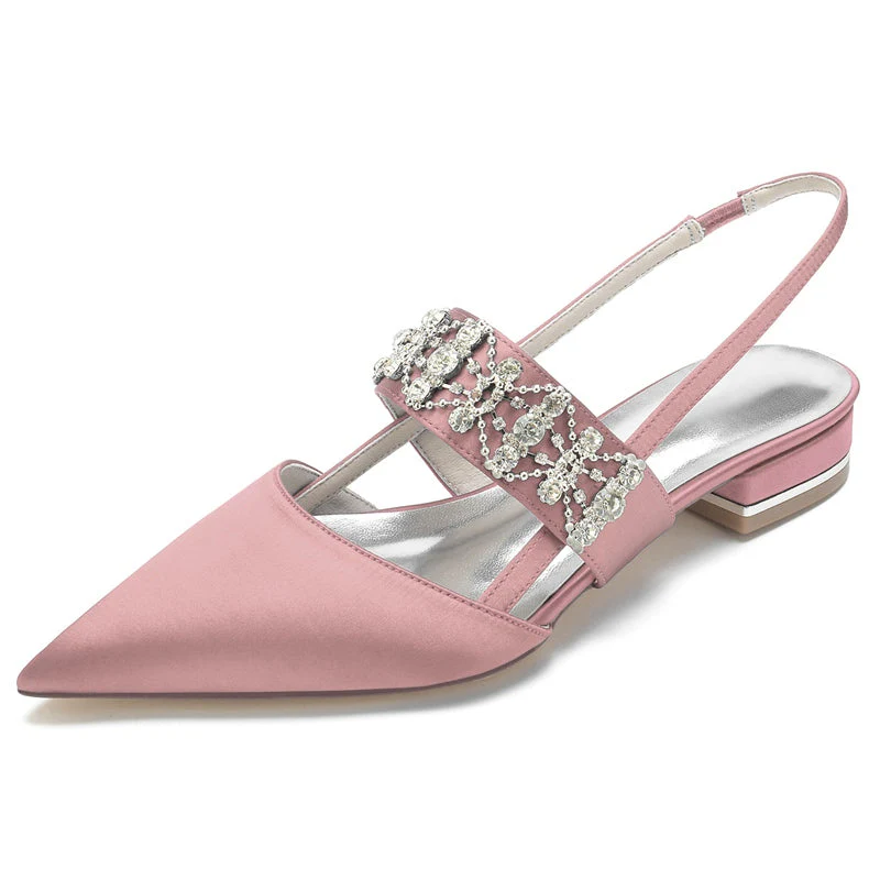 Women's Wedding Shoes Delicate Crystal-encrusted Pointed Toe Buckle Bridal Shoes - Image 9