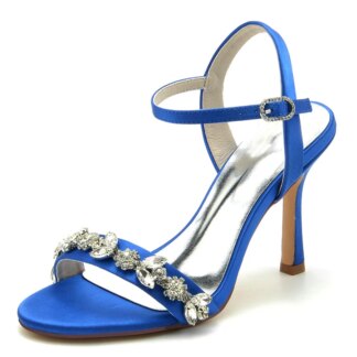 Women's Wedding Shoes Stiletto Heel Stylish Buckle Bridal Shoes with Rhinestone