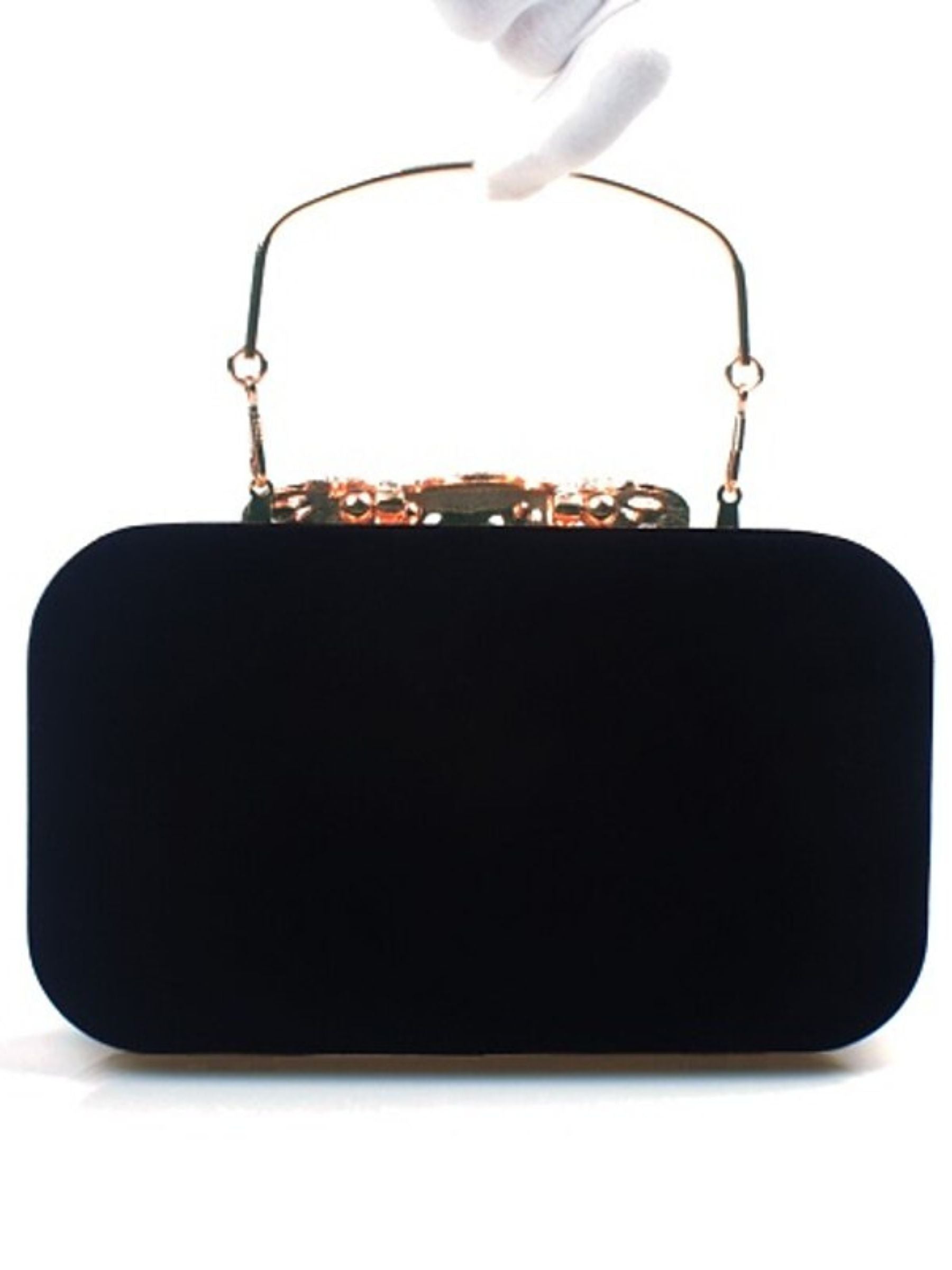 Wine Velvet Retro Elegant Rhinestone Clutch Bags - Image 6