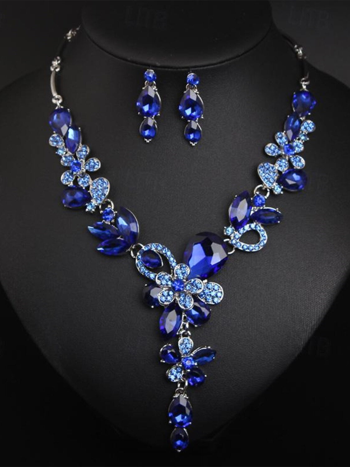 Luxury 1 set 3 Pieces Jewelry Earrings Necklace For Women's Wedding Gemstone Pendant Necklace Set - 이미지 8