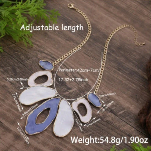 Fashionable Exaggerated Geometric Oval Cutout Alloy Necklace - 画像 (3)