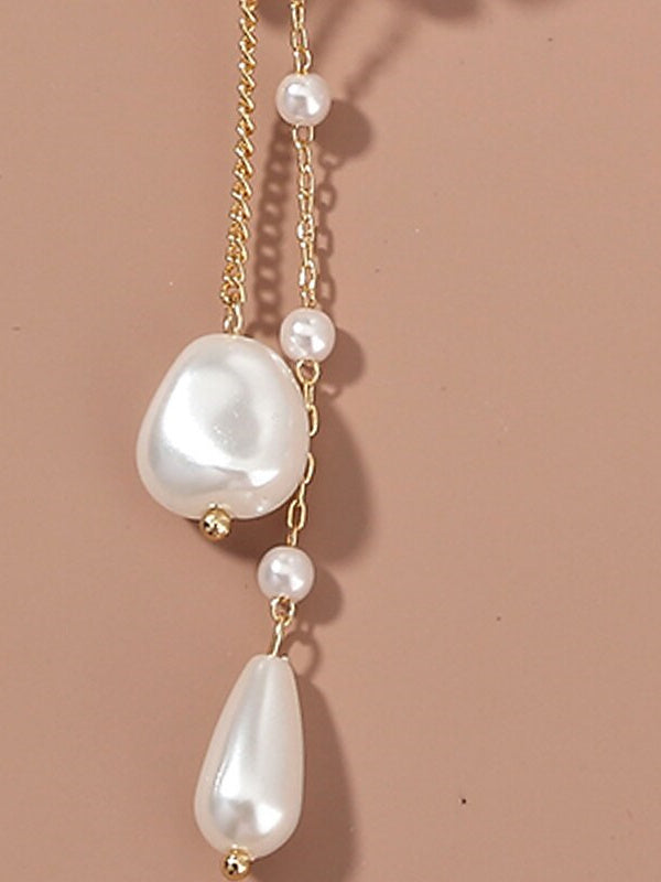 Tassel Fringe Flower Shape Drop Earrings For Women's Clear White Wedding Work Daily Trendy Earrings - Image 3