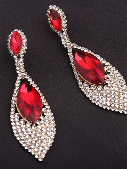 Stud Earrings For Women's Wedding Work Daily Long Drop Hoop Luxury European Sweet Earrings - Image 3