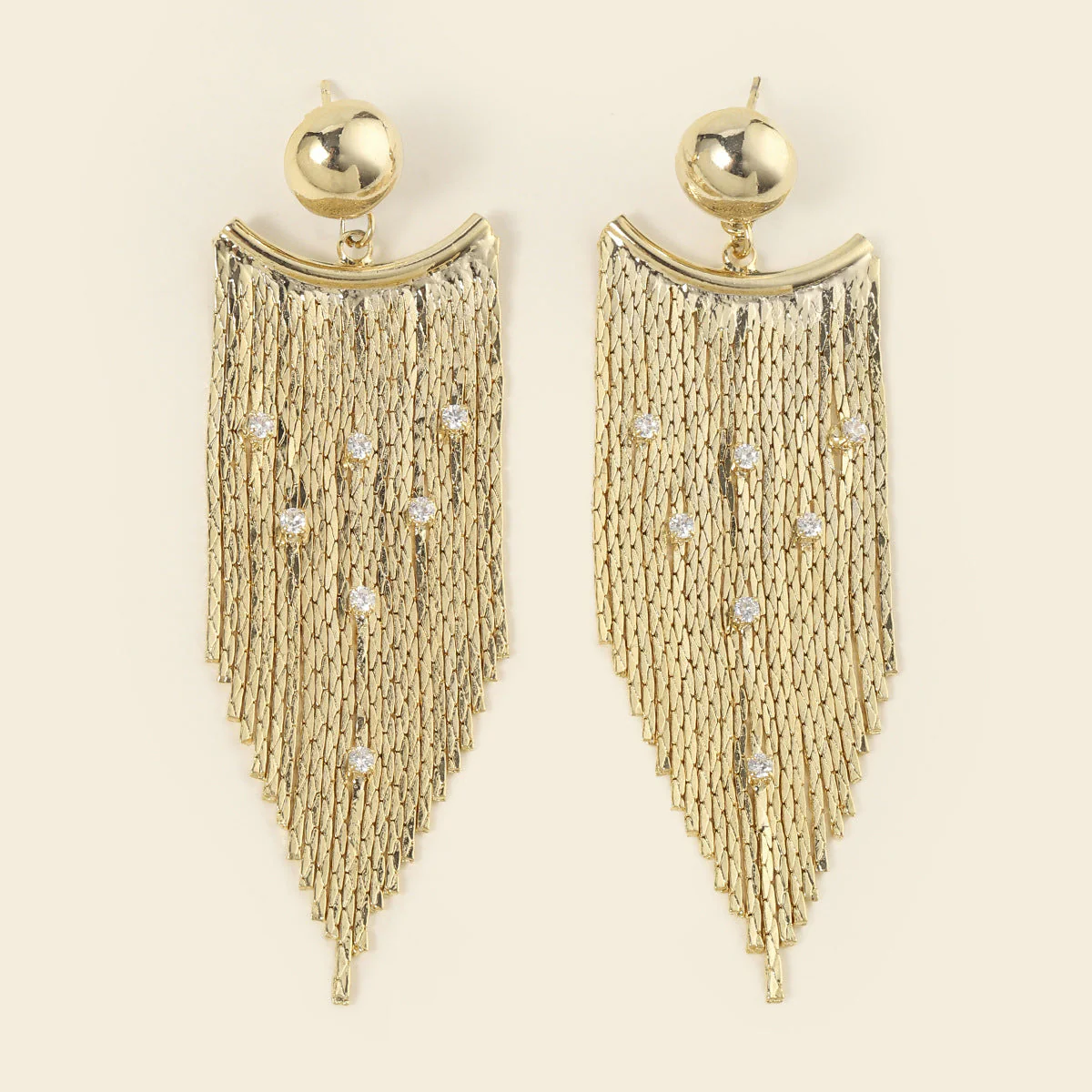 Vintage Gold Wire Chain Tassel Fashion Earrings - 이미지 2