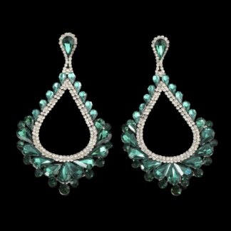 Fashion Glass Rhinestone Exaggerated Waterdrop Earrings
