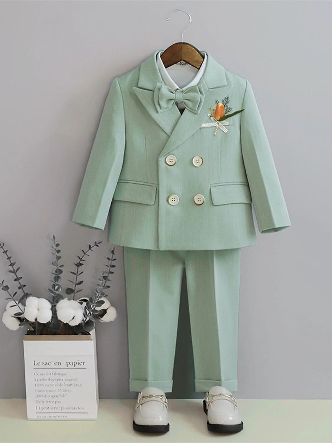 Kids Boys Suit & Blazer Shirt & Pants  Long Sleeve 5 Roots Outfit Set 3-7 Years Boy's Wedding Suit Sets - Image 2