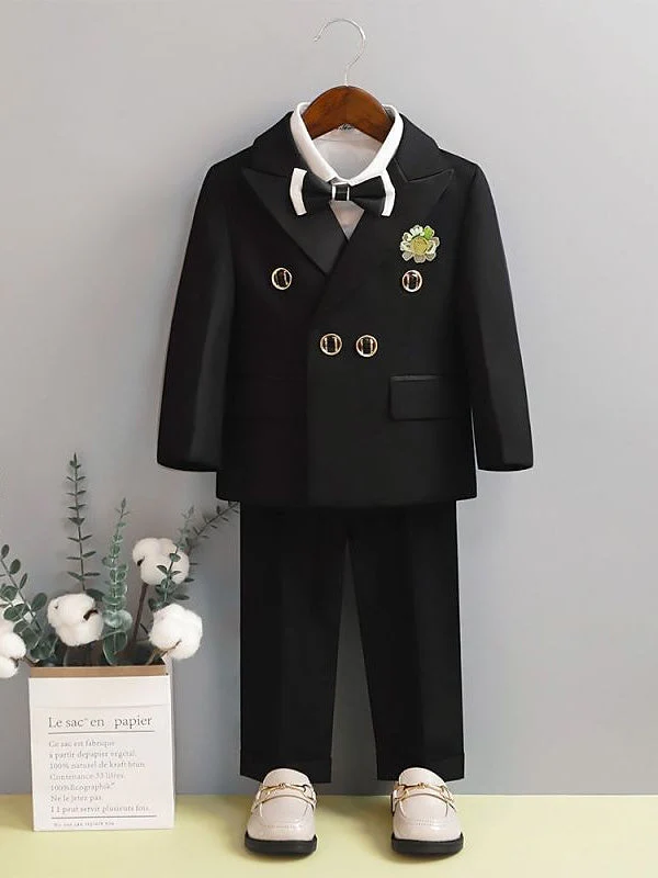 Boys Suit & Blazer Shirt & Pants Outfit Long Sleeve Set 3-7 Years 5 Roots Boy's Wedding Suit Sets - Image 5
