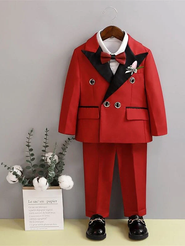 Boys Suit & Blazer Shirt & Pants Outfit Long Sleeve Set 3-7 Years 5 Roots Boy's Wedding Suit Sets - Image 6