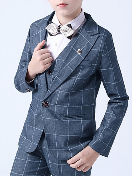 Boys Blazer Vest Pants Party Set Formal Long Sleeves 3-13 Years 3 Pieces Boy's Wedding Suit Sets - Image 6