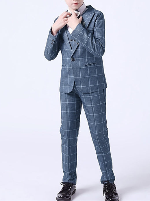 Boys Blazer Vest Pants Party Set Formal Long Sleeves 3-13 Years 3 Pieces Boy's Wedding Suit Sets - Image 11