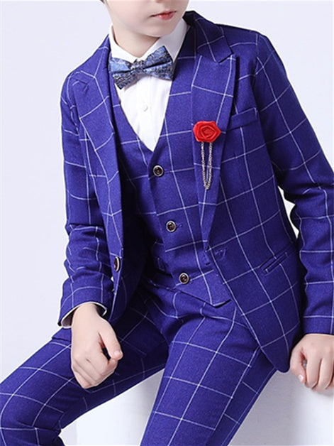 Boys Blazer Vest Pants Party Set Formal Long Sleeves 3-13 Years 3 Pieces Boy's Wedding Suit Sets - Image 10