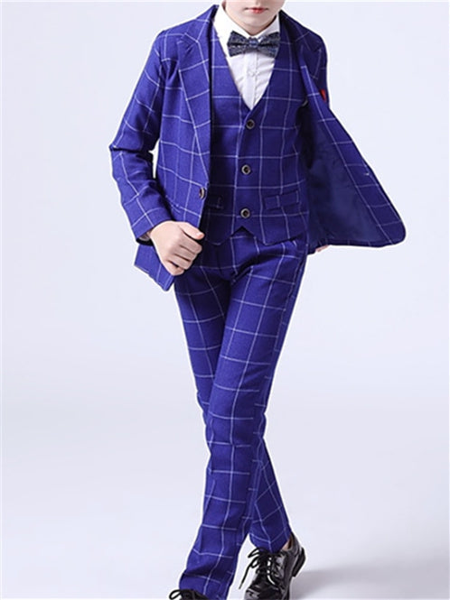 Boys Blazer Vest Pants Party Set Formal Long Sleeves 3-13 Years 3 Pieces Boy's Wedding Suit Sets - Image 5
