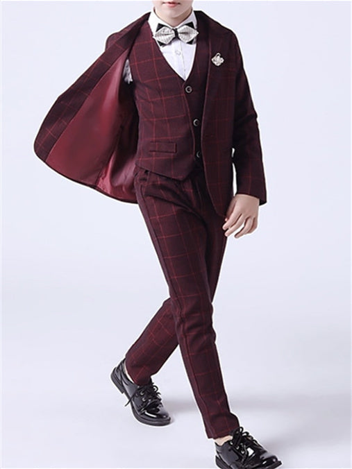 Boys Blazer Vest Pants Party Set Formal Long Sleeves 3-13 Years 3 Pieces Boy's Wedding Suit Sets - Image 2