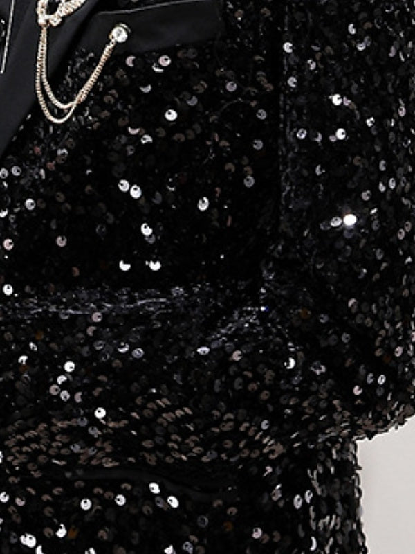 Boys Blazer Pants Clothing Set Long Sleeves 3 Pieces Boy's Wedding Suit Sets with Sequins - Image 4