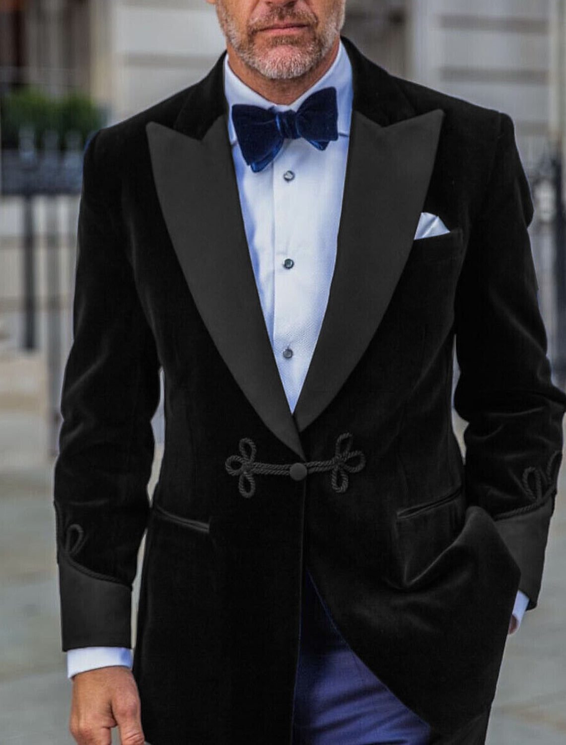 Green Red Blue Pink Purple Men's Tailored Fit Single Breasted One-button Velvet Formal Jacket - 이미지 5