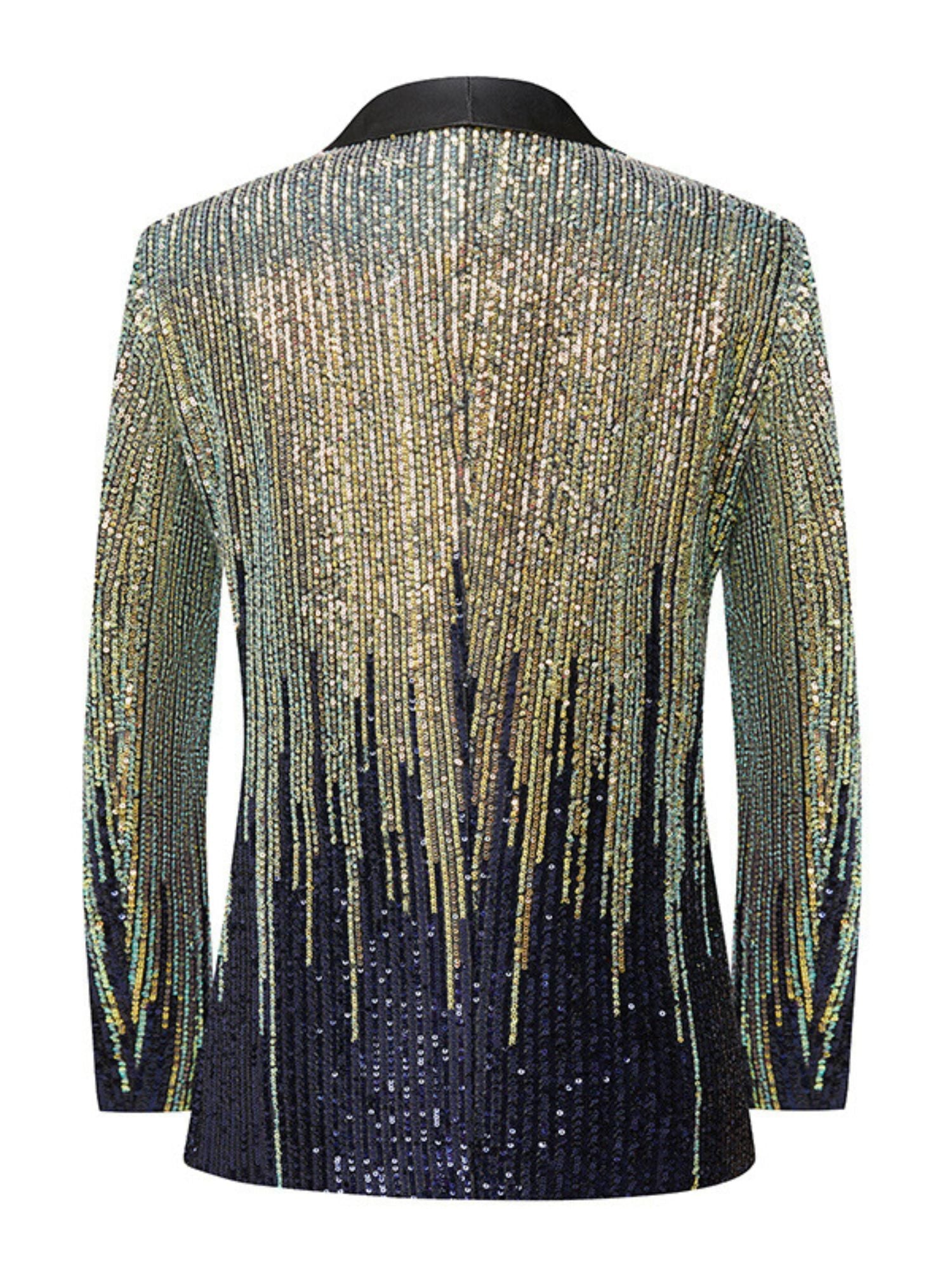 Men's Fashional Gradient Sequins Sparkling Single Button Wedding Party Suit - Image 2