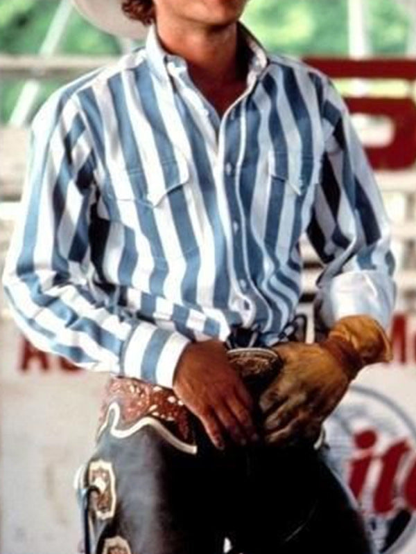 Men's Loose Long Sleeves Casual Striped Shirt with 3D Floral Pattern - 画像 (9)