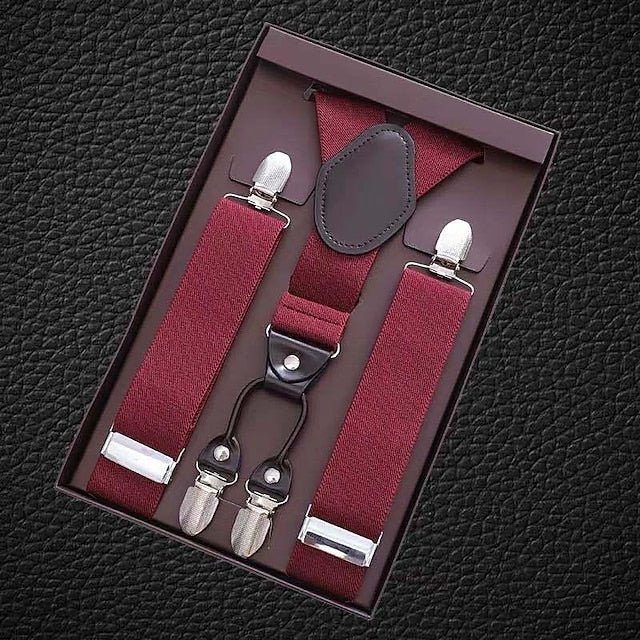 Men's Solid Color Suspender Polyester Nylon Metal Buckle - Image 2