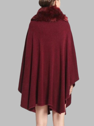 Women's Faux Solid Colored Winter Wedding Party Cape Warm Wrap/Shawls
