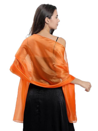 Women's Sheer Pure Color Silk Soft Wedding Formal Shawl