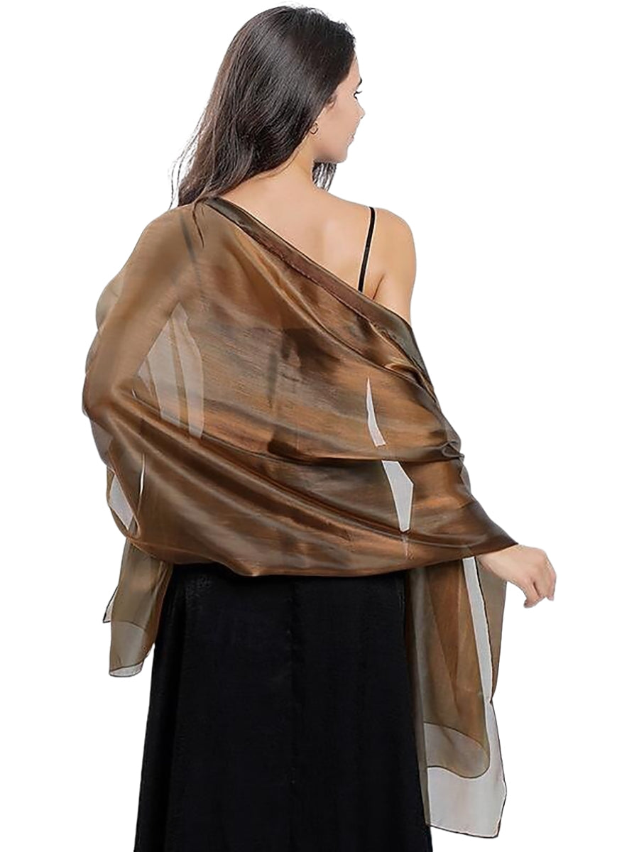 Women's Sheer Pure Color Silk Soft Wedding Formal Shawl - 画像 (14)