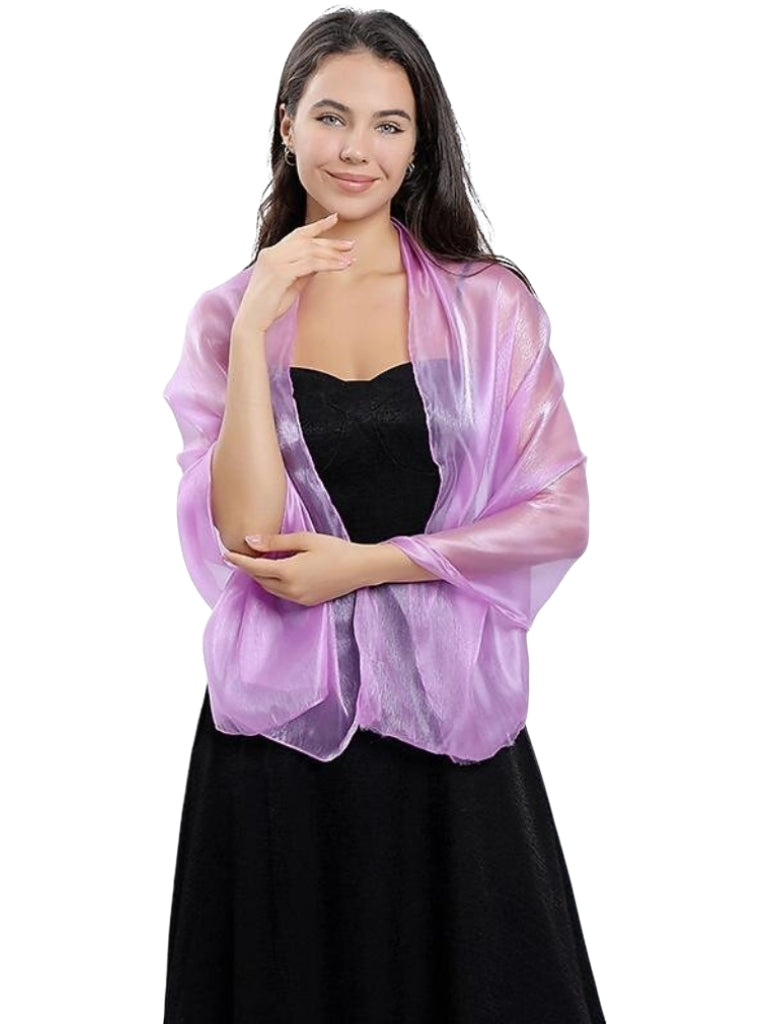 Women's Sheer Pure Color Silk Soft Wedding Formal Shawl - 画像 (18)