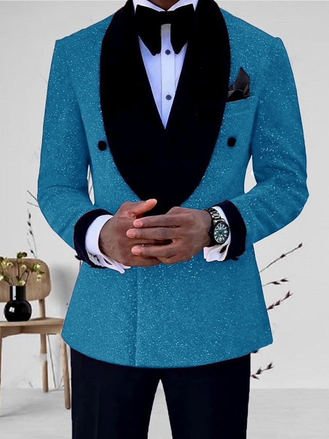 Men's Tailored Fit Single Breasted One-button 2 Pieces Wedding Suits - 画像 (6)