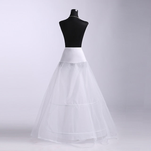 Wedding / Special Occasion Tulle Floor-length A-Line Petticoats with Lace - 画像 (2)