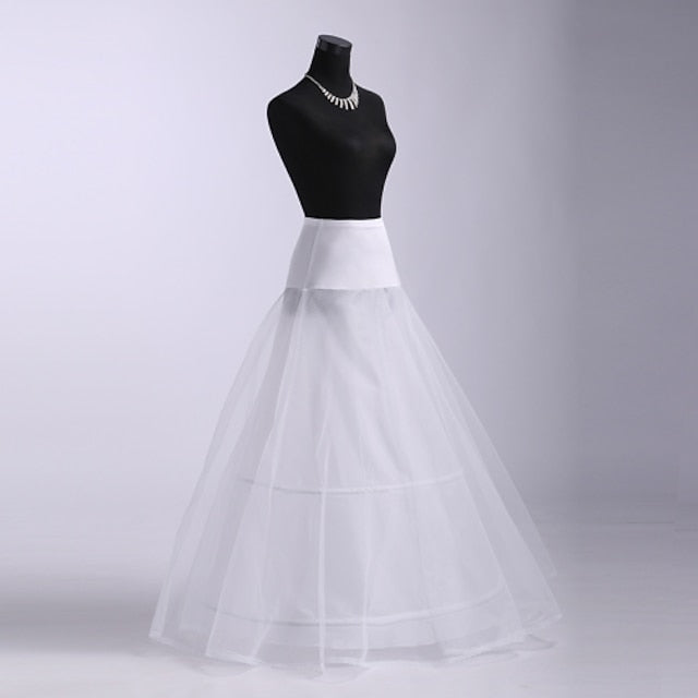 Wedding / Special Occasion Tulle Floor-length A-Line Petticoats with Lace - 画像 (3)