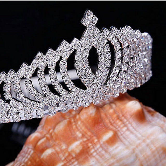 Tiaras For Casual Prom Party & Evening Birthday Homecoming Royalty Crystal / Rhinestone Silver - 画像 (3)