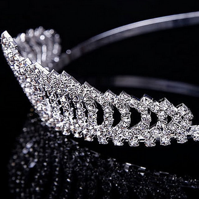 Tiaras For Casual Prom Party & Evening Birthday Homecoming Royalty Crystal / Rhinestone Silver - 画像 (2)