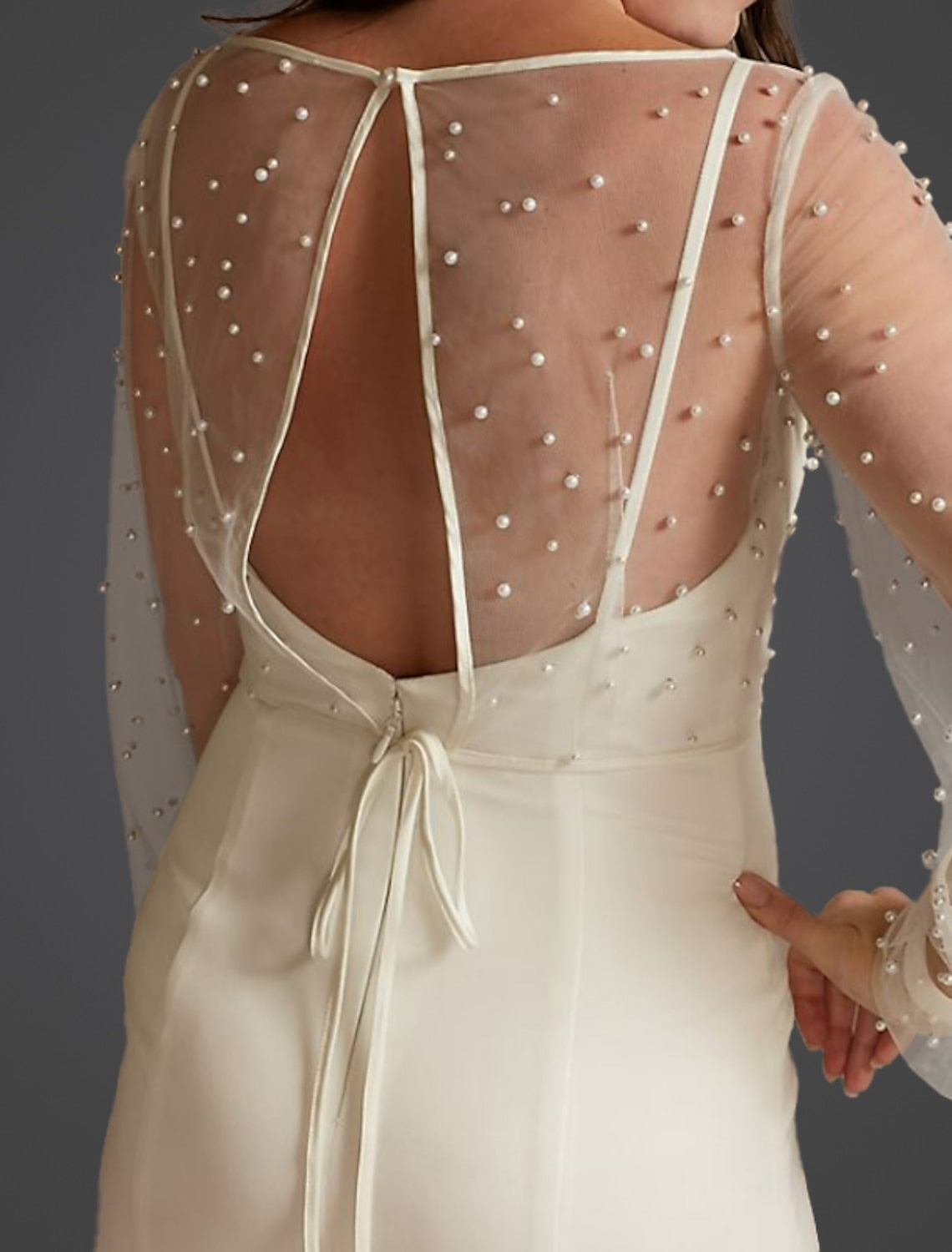 Ivory Faux Pear Bridal's Wrap Bolero Luxury Bridal Puff Long Sleeve Lace Wedding Wraps For Wedding - 이미지 2